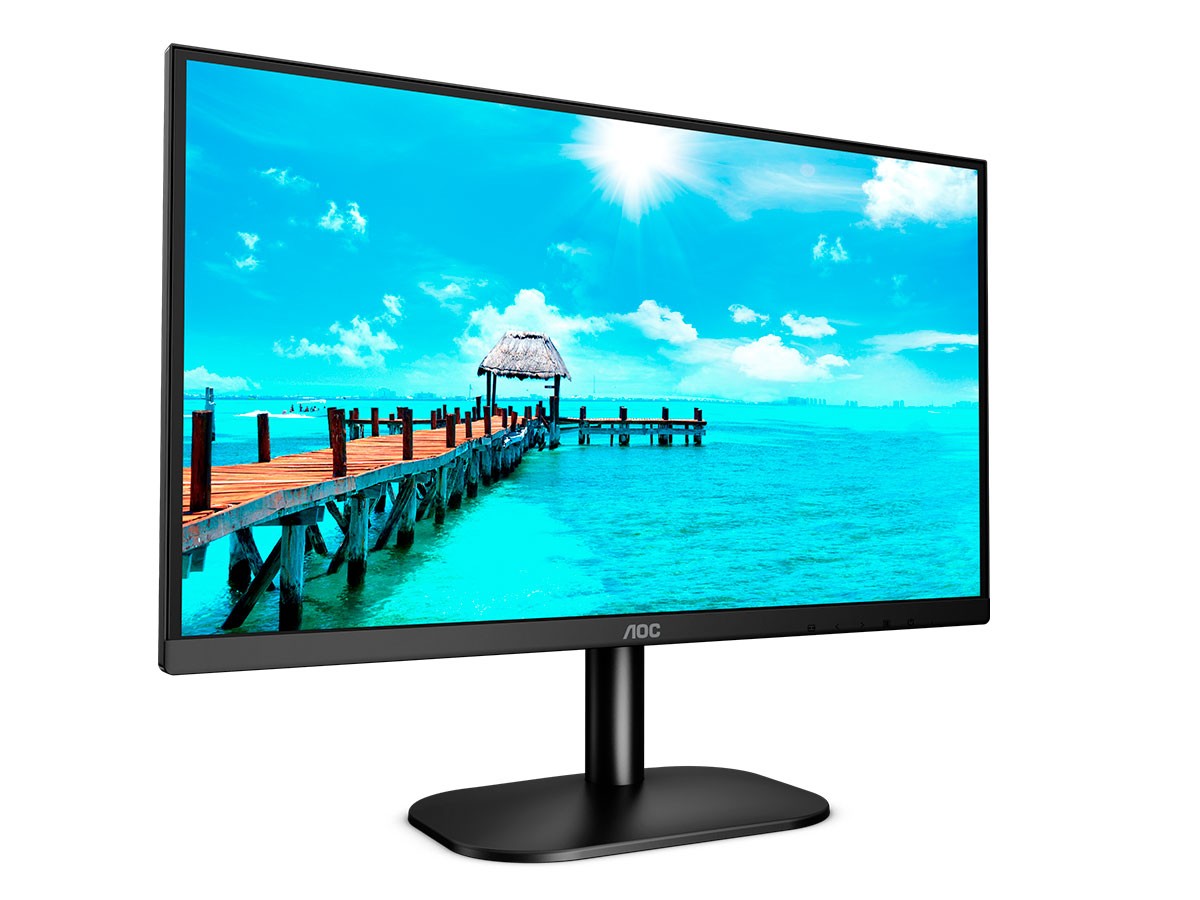 Monitor AOC LED 23.8″ Full HD, 1920×1080, con conectividad HDMI, VGA, 75Hz.  (24B2XHM) – CyberMarket